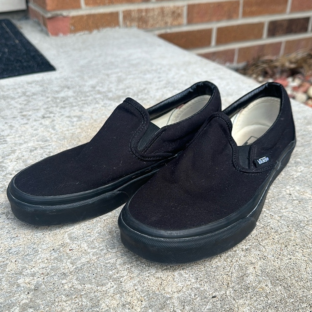 Vans sneakers black slip on size 6.5 US women’s